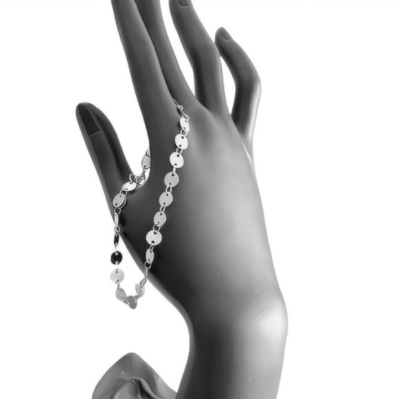 Jewelry - NWT Silver Ankle Bracelet Anklet Round Disc Coin  Chain Claw Clasp Closure